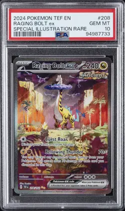 2024 POKEMON TEF EN-TEMPORAL FORCES #208 RAGING BOLT EX PSA 10 - Image 1
