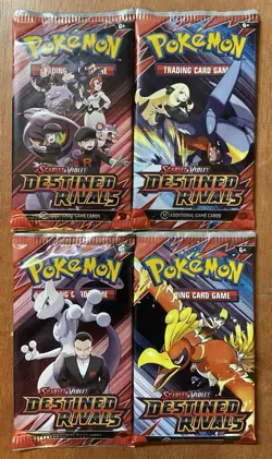Pokemon Destined Rivals Set of 4 Booster Packs - Image 1