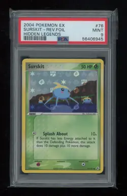 POKEMON EX Hidden Legends SURSKIT 76/101 Common REVERSE HOLO FOIL PSA 9 MINT - Image 1