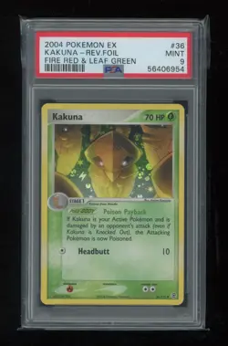 POKEMON EX Fire Red Leaf Green KAKUNA 36/112 Uncommon REVERSE HOLO FOIL PSA 9 - Image 1