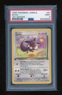 POKEMON 1st Edition Jungle EEVEE 51/64 Common PSA 9 MINT Vintage WOTC Rookie - Image 1