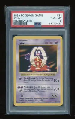 POKEMON Shadowless Base Set JYNX 31/102 Uncommon PSA 8 NM-MT Combine Shipping - Image 1