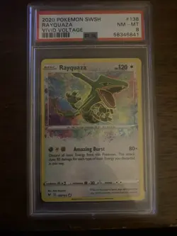 2020 Pokemon SWSH Rayquaza Vivid Voltage #138 PSA 8 - Image 1
