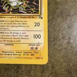 Pokemon TCG Magneton 26/62 Fossil Set Non-Holo Card MP Condition - Image 2