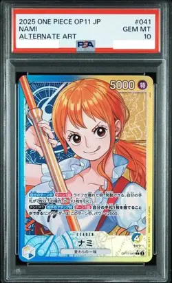PSA 10 Nami OP11-041 L Parallel A Fist of Divine Speed ONE PIECE Card Japanese - Image 1