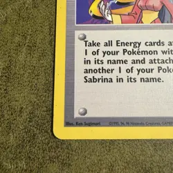 Pokemon TCG Sabrina Trainer 110/132 Gym Challenge Regular Rare Card MP Condition - Image 3