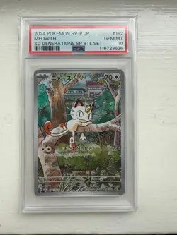 PSA 10 Meowth AR 192/SV-P Pokemon Card Promo Starter Deck Generations Japanese - Image 2