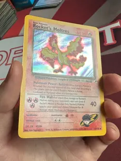 ROCKET'S MOLTRES 12/132 Gym Heroes HOLO rare Unlimited Pokemon TCG card NM+ - Image 3