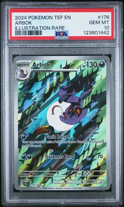 2024 POKEMON TEF EN-TEMPORAL FORCES ILLUSTRATION RARE #176 ARBOK PSA 10 - Image 1