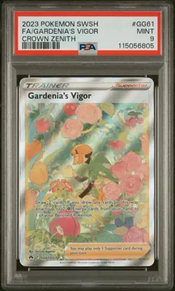 2023 POKEMON SWORD AND SHIELD CROWN ZENITH GG61 FULL ART/GARDENIA'S VIGOR PSA 9 - Image 1