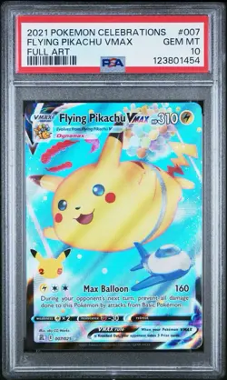 2021 POKEMON CELEBRATIONS #007 FULL ART FLYING PIKACHU VMAX PSA 10 - Image 1