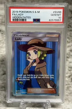 PSA 10 Lady SV86/SV94 Hidden Fates 2019 Shiny Vault Full Art Pokemon Card TCG - Image 1