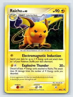 2007 Pokemon TCG DP21 Raichu Black Star Promo Holo Card Diamond & Pearl - Image 1