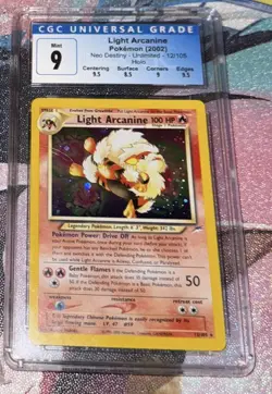 CGC 9 MINT Light Arcanine 2002 Neo Destiny 12/105 Holo Pokemon Card - Image 1
