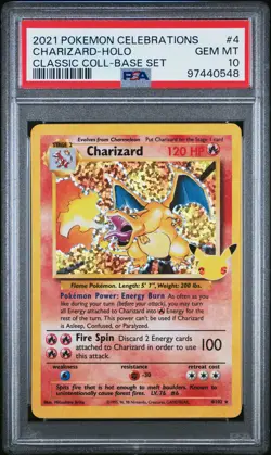 2021 POKEMON CELEBRATIONS CLASSIC COLL #4 CHARIZARD-HOLO PSA 10 - Image 1