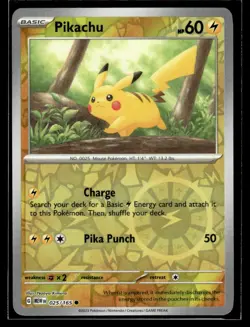 2023 Scarlet & Violet Series - Scarlet & Violet - 151 Pikachu Common #25 - Image 1