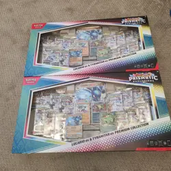 2X PRISMATIC EVOLUTIONS Lucario EX and Tyranitar EX Premium Collection SEALED! - Image 1