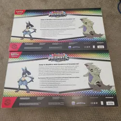 2X PRISMATIC EVOLUTIONS Lucario EX and Tyranitar EX Premium Collection SEALED! - Image 3