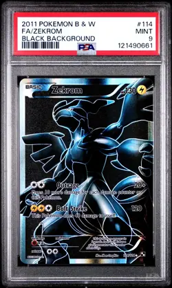 Pokemon 2011 Black White Black Background #114 Full Art Zekrom PSA 9 (NEW CERT) - Image 1