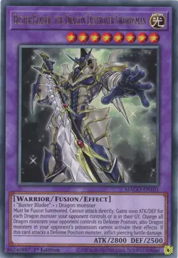 Yugioh Buster Blader,The Dragon Destroyer Swordsman MAGO-EN101 Rare Nr Mint 1st - Image 1