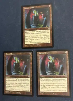 MTG 3X MIRAGE CURSED TOTEM MAGIC THE GATHERING ARTIFACT RARE ENGLISH CARDS - Image 1