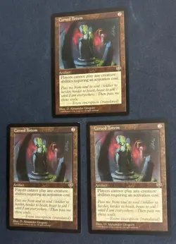 MTG 3X MIRAGE CURSED TOTEM MAGIC THE GATHERING ARTIFACT RARE ENGLISH CARDS - Image 3