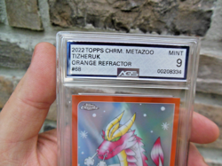 2022 Topps Chrome Metazoo TIZHERUK Orange Refractor 05/25 Card AGS Grade 9 - Image 2