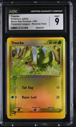 CGC 9 MINT Treecko 2003 Black Star Promos 003 Pokemon League Pokemon Card - Image 1