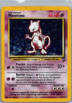 Mewtwo 10/130 Holo Rare Pokemon 2000 Base Set 2 - Image 1