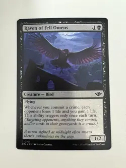 Raven of Fell Omens Foil MTG Magic the Gathering Card NM Near Mint OTJ - Image 1