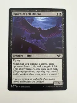 Raven of Fell Omens MTG Magic the Gathering Card NM Near Mint OTJ - Image 1