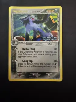 2005 Mightyena 24/113 EX Delta Species Pokemon Reverse Holo Rare Stamped Card - Image 1
