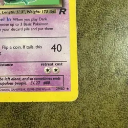 Pokemon TCG Dark Slowbro Team Rocket 29/82 Regular Rare Card MP Condition - Image 2