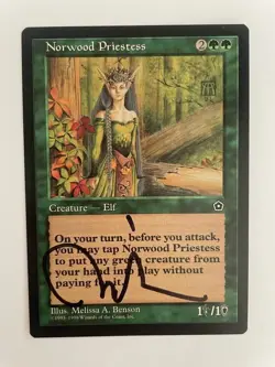 MTG ARTIST PROOF PORTAL SECOND AGE NORWOOD PRIESTESS SIGNED BY MELISSA BENSON - Image 3