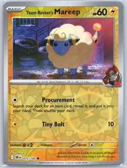 Team Rocket's Mareep 072/182 Near Mint SV10: Destined Rivals Pokemon Shipnow - Image 1