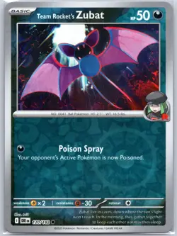 Team Rocket's Zubat 120/182 Near Mint SV10: Destined Rivals Pokemon Shipnow - Image 1