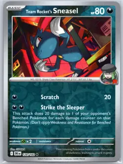 Team Rocket's Sneasel 128/182 Near Mint SV10: Destined Rivals Pokemon Shipnow - Image 1