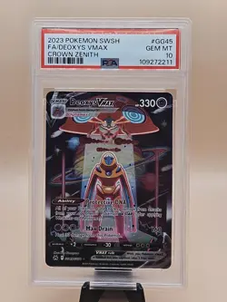 2023 POKEMON CROWN ZENITH #GG45 FA/DEOXYS VMAX CROWN ZENITH PSA 10 GEM MINT - Image 1