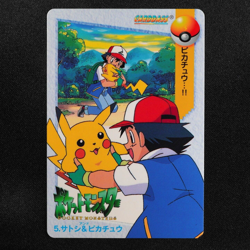 Pokemon Card Ash & Pikachu 5 Bandai Carddass 1998 Anime Collection Japan F5151 - Image 2