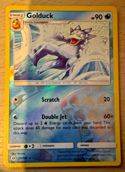 Pokemon TCG Golduck 29/149 Sun & Moon Reverse Holo Rare Card - Image 1