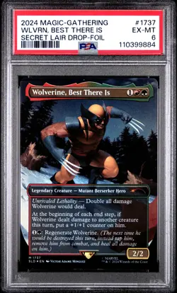 2024 MTG SECRET LAIR DROP FOIL #1737 WOLVERINE, BEST THERE IS PSA 6 - Image 1