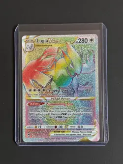 Pokemon TCG 2022 Sword & Shield Silver Tempest Lugia Vstar Rainbow Rate NM - Image 1