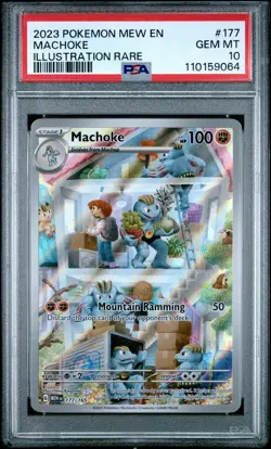 2023 POKEMON MEW EN-151 ILLUSTRATION RARE #177 MACHOKE PSA 10 - Image 1