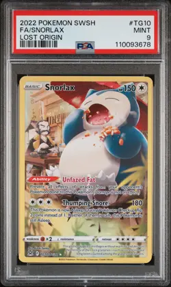 2022 POKEMON SWORD & SHIELD LOST ORIGIN #TG10 FULL ART/SNORLAX PSA 9 - Image 1