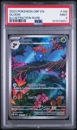 2023 POKEMON OBF EN-OBSIDIAN FLAMES ILLUSTRATION RARE #198 GLOOM PSA 9 - Image 1