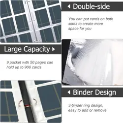 Baseball Card Binder 900 Pockets, Trading Card Binder 9 Pocket with 50 - Image 5