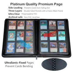 9-Pocket Trading Card Binder, Holds 900 Cards with Sleeves - Card Collector - Image 5