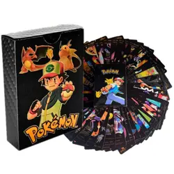 New Foil Black PACK 55 CARDS TCG GX Vmax GX Card Charizard Rare Pokemon Card - Image 1
