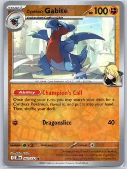 Cynthia's Gabite 103/182 Near Mint SV10: Destined Rivals Pokemon Shipnow - Image 1