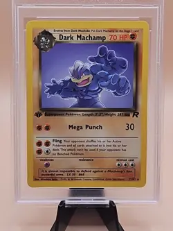2000 Pokemon Team Rocket 1st Edition Dark Machamp #27 Gem Mint PSA 10 Non-Holo - Image 2